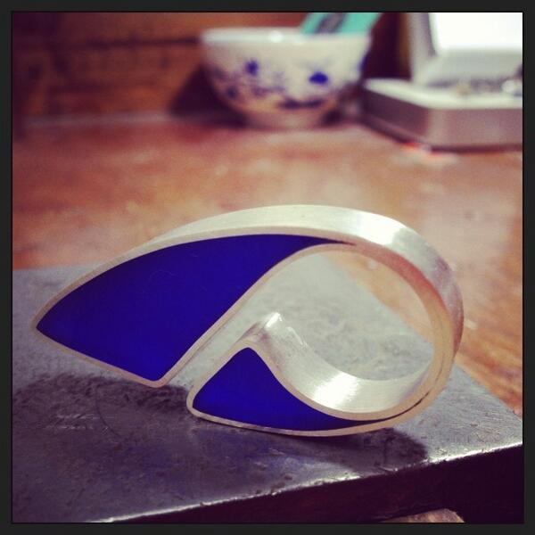 querc's tweet image. I never tire of making this ring. #wip #quercussilver #jewellery