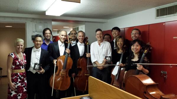 KrentzString's tweet photo. Thanks to the cello section of the @nyphil for your great support of our Krentz Wolf Eliminator!  Embrace the dot! http://t.co/Fi987GcWph