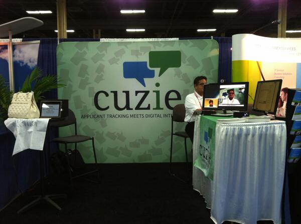 CuzieCorp's tweet image. At Day 2 of the great #HRTechConf! Come visit #Cuzie at Booth #550! #Digitalinterviewing meets #ApplicantTracking.