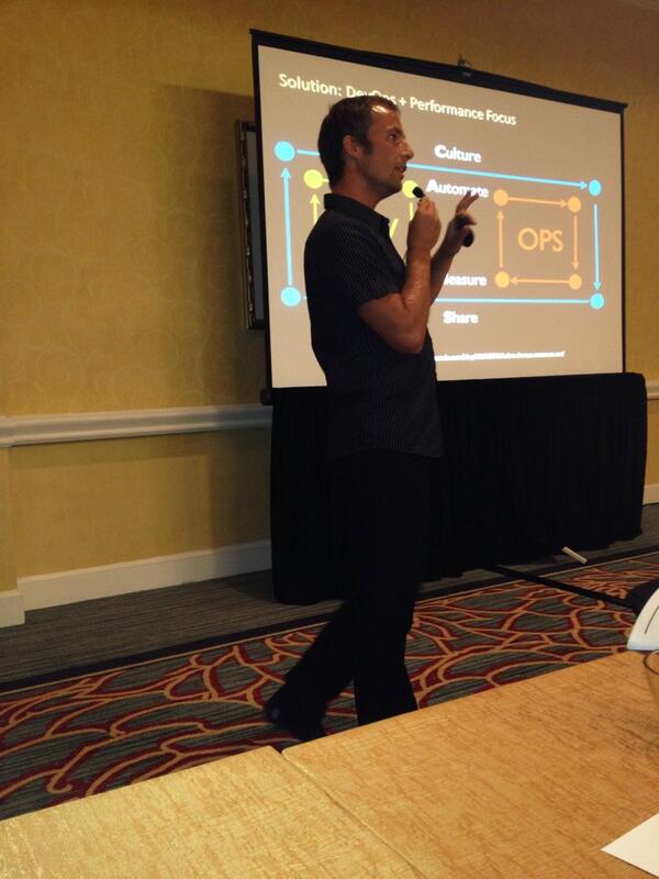 Dynatrace's tweet image. RT @kwhite6531: @CompuwareAPM&apos;s @grabnerandi discussing DevOps best practices at #apmperform