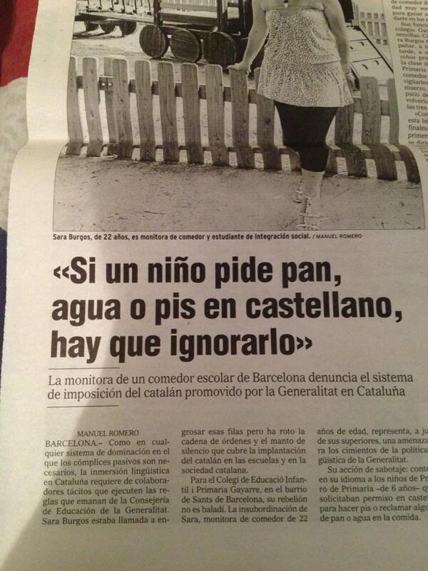Colmenero's tweet photo. Esta es la educación que dan en Cataluña. QUE VERGÜENZA. http://t.co/c4aNdJj76p