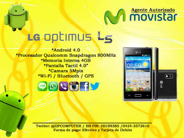 PC_ZIP's tweet image. #Movistar - Nuevo LG Optimus L5 / Sistema Android Info.0424-3572610 Pin:2B109385