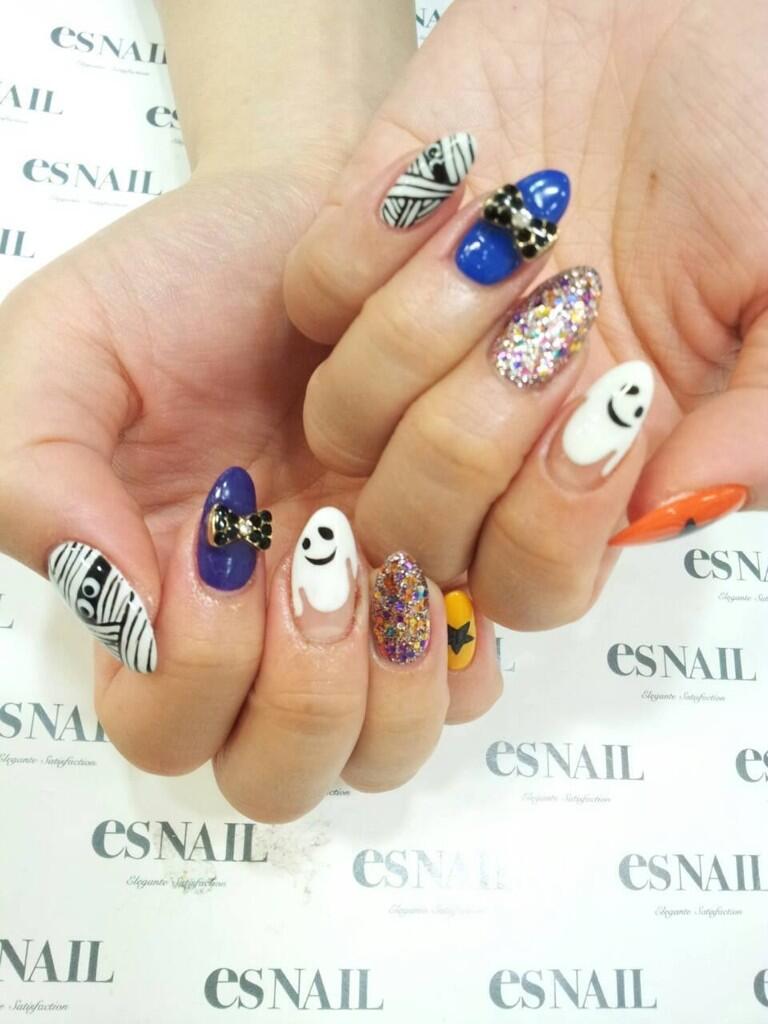 esNAIL 渋谷本店 on Twitter: "こんばんは(^^)今日はお客様ネイルのご紹介です♪ ハロウィンカラーにオバケとミイラを