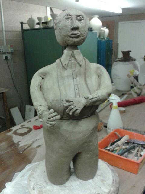 ThomasRossPots's tweet image. This charming fellow is a work in progress by one of our regulars. Clay converse to be added. #ceramics #clayclasses