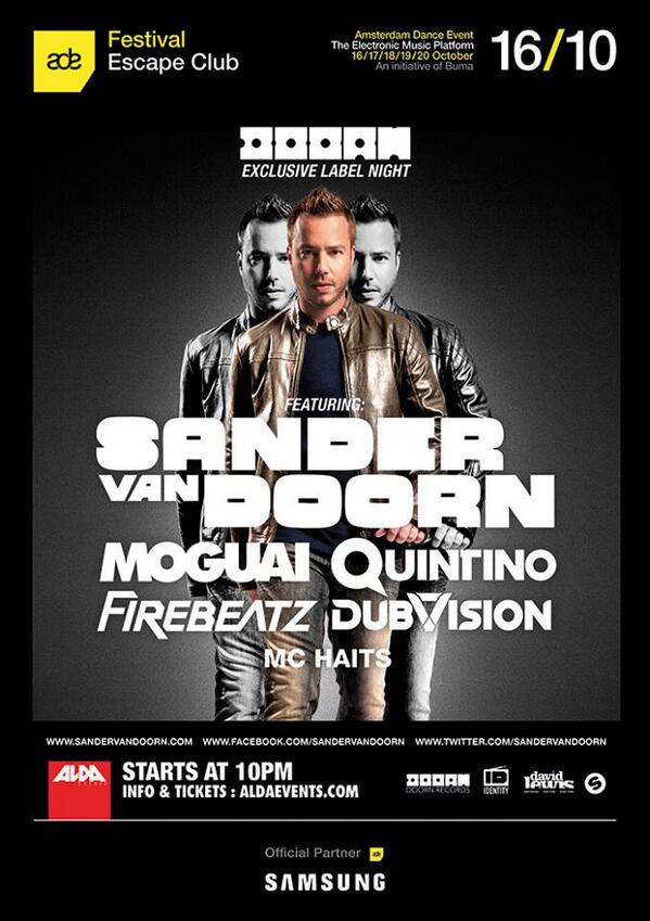 Don't miss out on this one next week! starring: <a href="/SandervanDoorn/">Sander van Doorn</a> <a href="/moguai/">MOGUAI</a> <a href="/QUINTINOO/">QUINTINO</a> <a href="/Firebeatz/">Firebeatz</a> <a href="/DubVisionMusic/">DubVision</a> #ADE