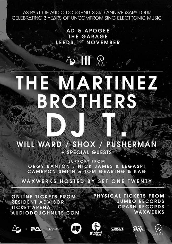 TheGarageLeeds's tweet photo. Martinez Bros and DJ T coming to the club 1st of Nov...... Very large indeed!! http://t.co/Oex0L9n48C