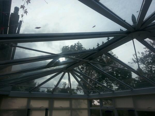 Fitting window film to a conservatory today. #conservatorytoohot #cutdownglare