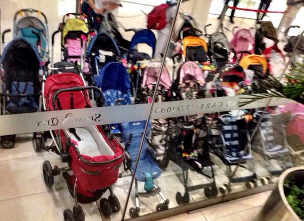 senayancity's tweet photo. Stroller parking at 6th floor Senayan City before The Hall entrance.The mommies all going to #SpectacularBazaar http://t.co/p8vB305hHJ