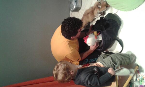 les contes étaient: la petite poule rousse et les trois petits cochons...