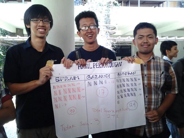 Foto bersama pasca perhitungan suara Pemilu Raya <a href="/STEIITB13/">STEI ITB 2013</a> bersama <a href="/eeffrraamm/">Efraim Soejoto</a> dan <a href="/gazandic/">zan</a> :D