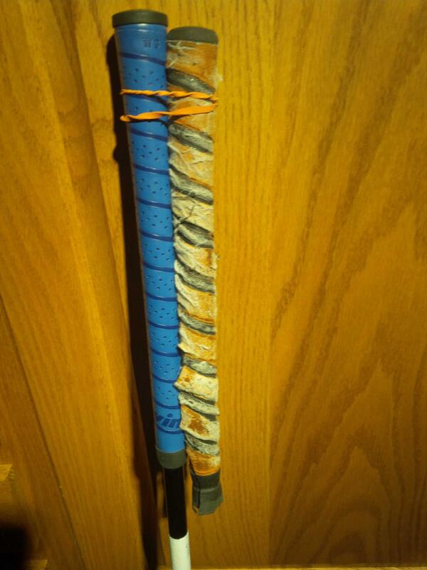 pinecrestgolf's tweet photo. Customer came in today with the grip on the right. Said he thinks he needs a new one. On the left. Say what!!! http://t.co/FTAuP2uCxF