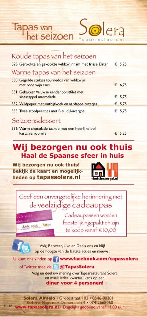 Vanaf morgen weer een geheel vernieuwde seizoenskaart! Dit keer natuurlijk het wildseizoen!