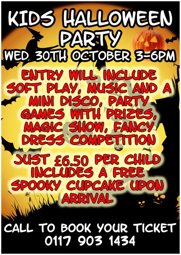 Actionsportuk's tweet photo. kids Halloween party wed 30th oct 3-6 pm. call now to reserve your place 01179031434 #AIS #Halloween #Party #Softplay http://t.co/GgzZwEc2Ev