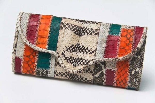 BoldFashStyle's tweet photo. SOHO BELLA: COST RICA--- Clutch. Patchwork hand dyed leather snake skin. Color: Multi http://t.co/9gnq4agvwI