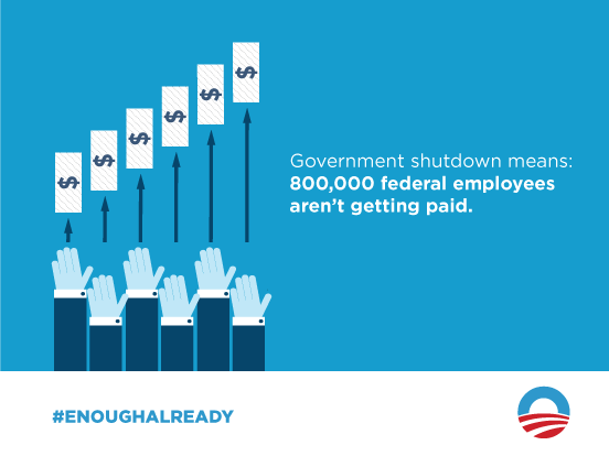 BarackObama's tweet photo. Retweet if you think it's time to let the 800,000 furloughed workers get back to work. http://t.co/kKcaYhDaPd