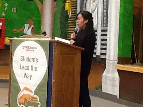 mlfulton's tweet photo. Smaller class sizes, better science labs and after-school programs are requested by Sac student. #FairEd4All http://t.co/pcR9wN4k8R
