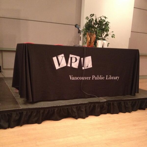 2amgirl's tweet image. Waiting for @Raffi_RC at the Vancouver Public Library for the reading of #lightwebdarkweb.
