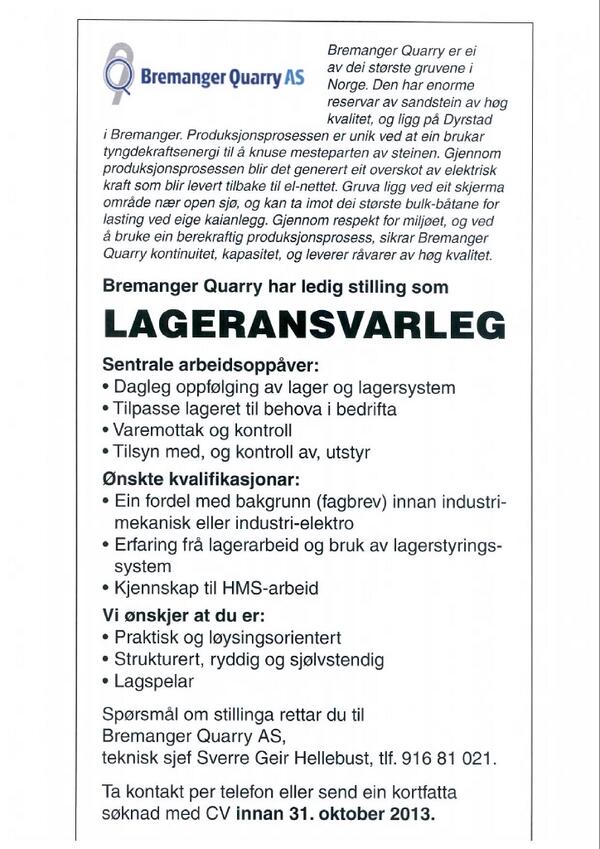 Bremanger Quarry AS tweet media
