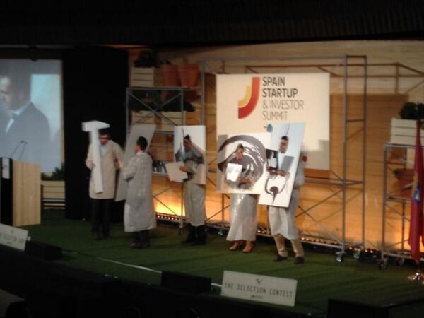 spain_startup's tweet photo. Cheese on stage thanks to #poncelet. This group of startups are doing a geat job on their pitches. http://t.co/GjYzvN3G2U