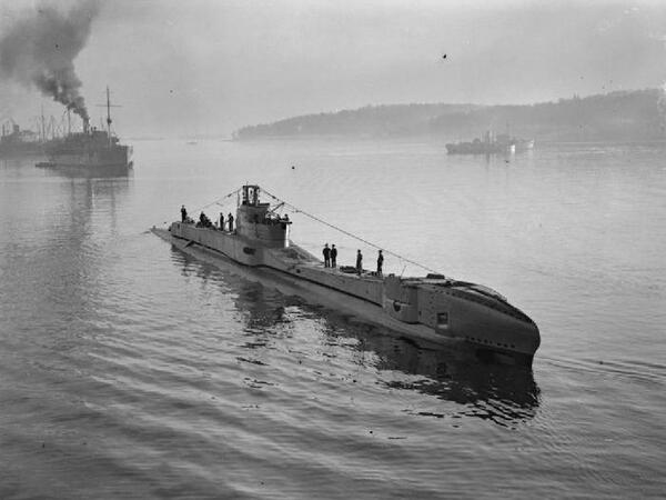 OpMusketoon's tweet photo. HMS Thunderbolt, the 3rd escorting #submarine on Operation Musketoon http://t.co/OnOHgxPgrA