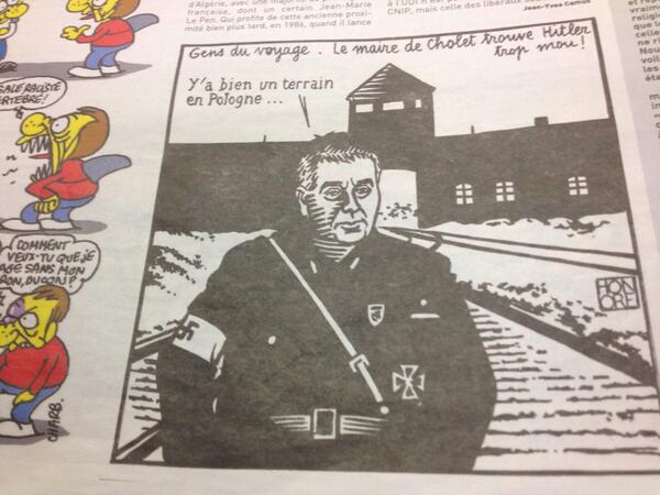 macoutt's tweet image. RIP “@Calusso: Le maire de Cholet trouve Hitler trop mou! Via @Charlie_Hebdo_  http://t.co/CaUqVQfshL”