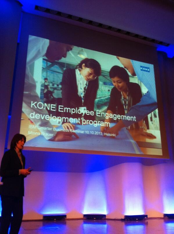 Annellinen's tweet photo. Employee engagement at KONE presented by Minna Bräuer #ibmfi_sb #kenexa http://t.co/zLuU8PmHcD