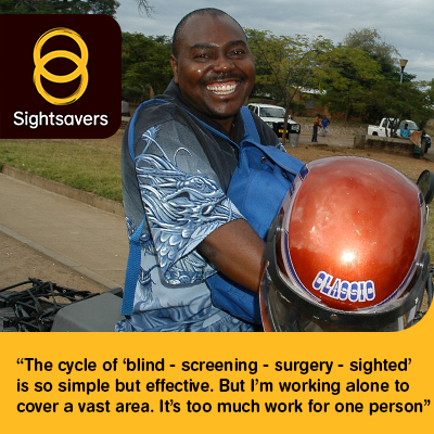 Sightsavers's tweet photo. Rodney's a real eye care hero. He’s responsible for the eye health of 520,000 people #WSD13 http://t.co/oNLPAP19Qz