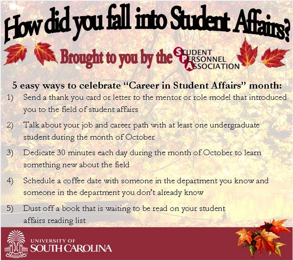 USCHESA's tweet photo. 5 ways to celebrate #CSAM! Brought to you by @@USC_SPA @NASPAtweets #sagrad #sapro #sachat @SAPerks http://t.co/CTRxNWm2z4