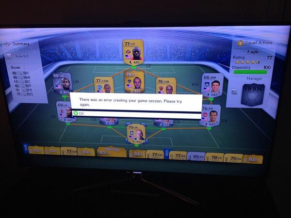 stammetti's tweet photo. @EASPORTSFIFA can't launch a champions cup game. Been like this for 3 days. http://t.co/35SIB8Sojj