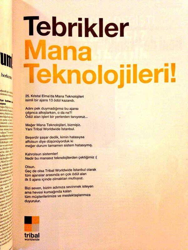 Campaign'e verdiğimiz ilanla Mana Teknolojileri'nin Kristal Elma başarısını kutladık: