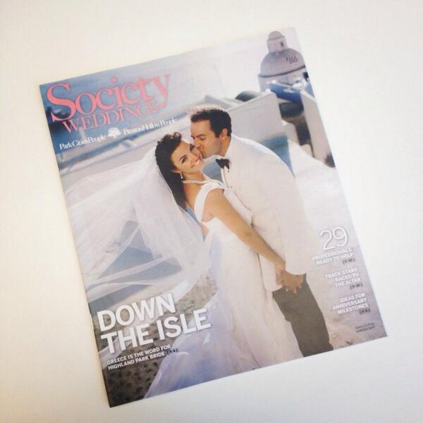 WatchWithUs's tweet image. Society Weddings is on newsstands! Our cover model is Hockaday grad Olivia Adendorff, née Jennings, on her big day!