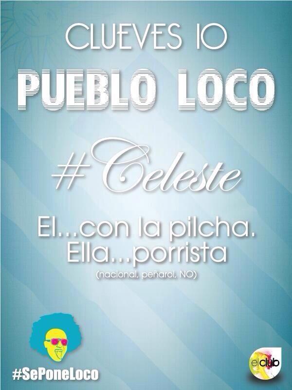 PuebloLocoBar's tweet photo. Pueblo Loco #Celeste. El, la pilcha. Ella, la porrista.  #SePoneLoco http://t.co/BrS7m5LWhS