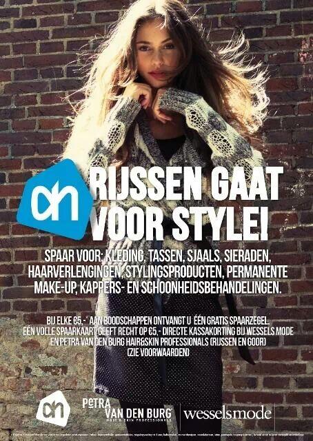 Vanaf morgen! Unieke samenwerking van ons met #Albert Heyn #Wessels mode in Rijssen!#sparen voor fashion,hair&amp;skin!!