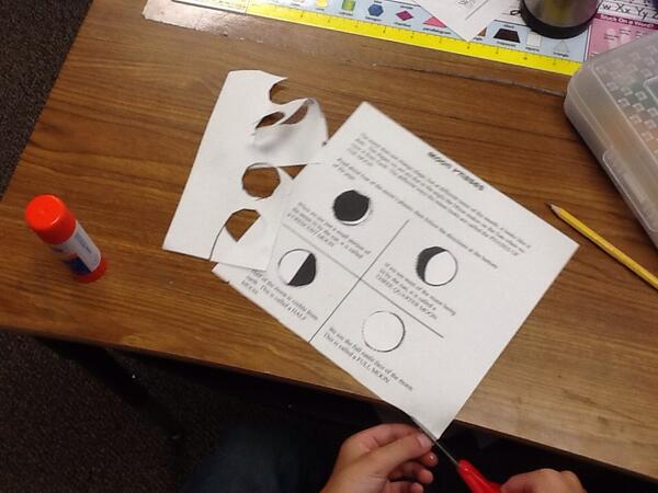 Ask you student to tell you the phases of the moon.
