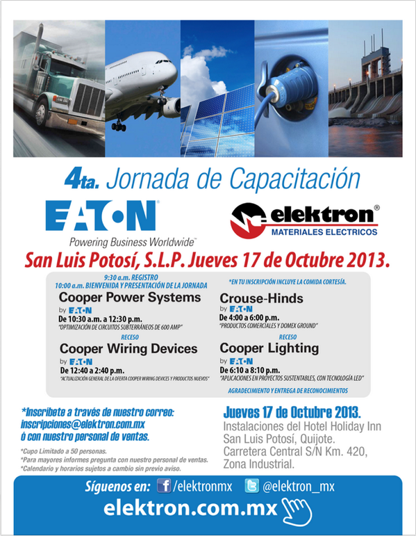 Elektron invita a la 4ta. Jornada de Capacitación en San Luis Potosí