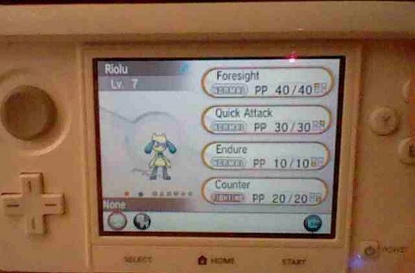 SleepyJirachi's tweet photo. Shiny Riolu! Seems shinies may be a bit easier to find.. http://t.co/WuMZKDLE9M