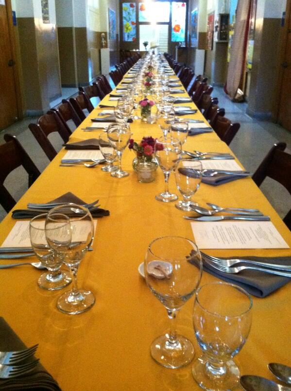SFUnified's tweet photo. What's in your hall? Ida B Wells HS Culinary Arts students set another 60-seat Long Table Dinner at school. http://t.co/QfToBDnAY0