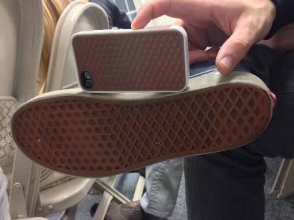 BHolmesSays's tweet image. .@slaugh91 doesn't mess around when it comes to his shoes/phone case game.  #Vans #stfk