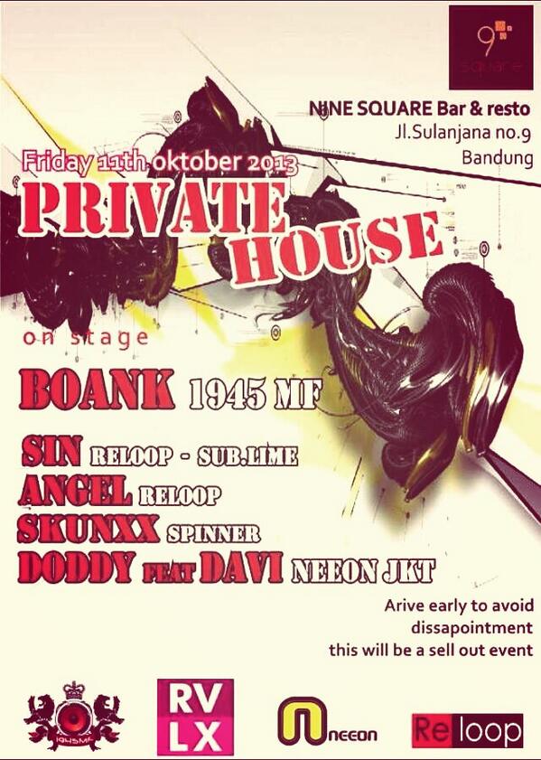 neeon_id's tweet photo. Tonite Fri Oct 11th '13 @ninesquare_bdg on stage @boank @doddyardiyono @sianggadjabir arrive early to avoid the queue http://t.co/a1EfAnhbCu