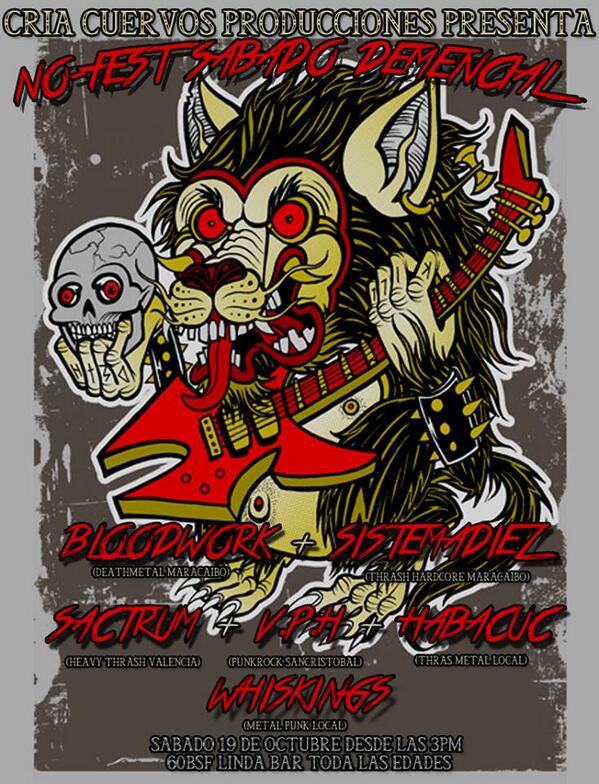 SistemaDiez's tweet image. NUEVO CARTEL PARA EL EVENTO EN MERIDA! 19 DE OCTUBRE JUNTO A LOS PANAS DE @bloodworkvzla PENDIENTES!