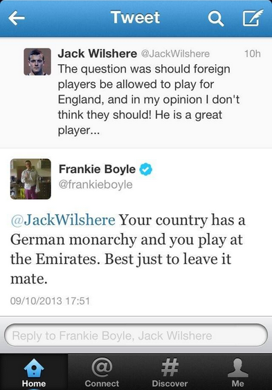 ODDSbible's tweet photo. Frankie Boyle on Jack Wilshere http://t.co/0DcdnW2uEf