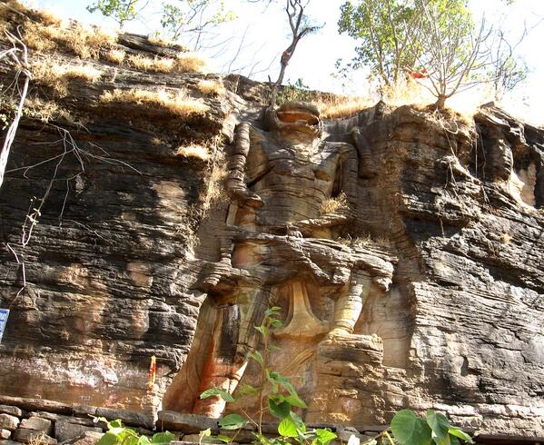 CNTIndia's tweet photo. A giant depiction of Narasimha,built into a hill in Dudhai village is @Hiddenheritage's #IndianSecrets. What's yours? http://t.co/j2C8R7y1t4