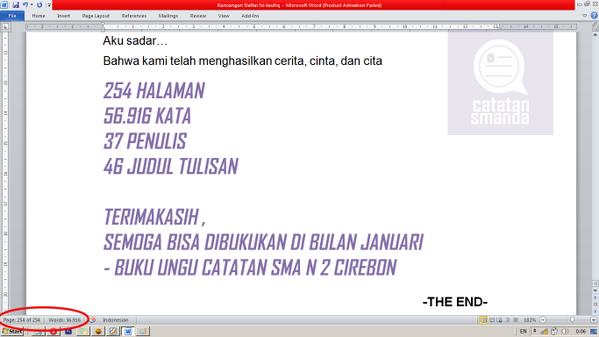 catatansmanda's tweet photo. last word : Aku Sadar ,Bahwa kami telang menghasilkan cerita, cinta dan cita . #akhir 2013 di buku #catatansmanda http://t.co/R9ZIlvYrfi