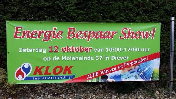 Morgen staan we <a href="/Klokinstallatie/">Klok Installatie</a> #Sanidrome in Diever met onze #olijfolie tijdens de Energie Bespaar Show.