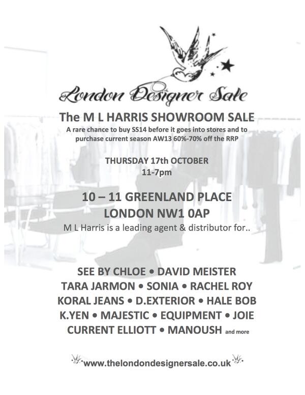 Magnus and Blue (@magnusandblue) on Twitter photo <a href="/DebbieImber/">Debbie Imber</a> Fabulous M L Harris Designer Sale Thur 17th London..AW13 & SS14 stock 60-70% off - A must visit SALE <a href="/DebbieImber/">Debbie Imber</a> Fabulous M L Harris Designer Sale Thur 17th London..AW13 & SS14 stock 60-70% off - A must visit SALE