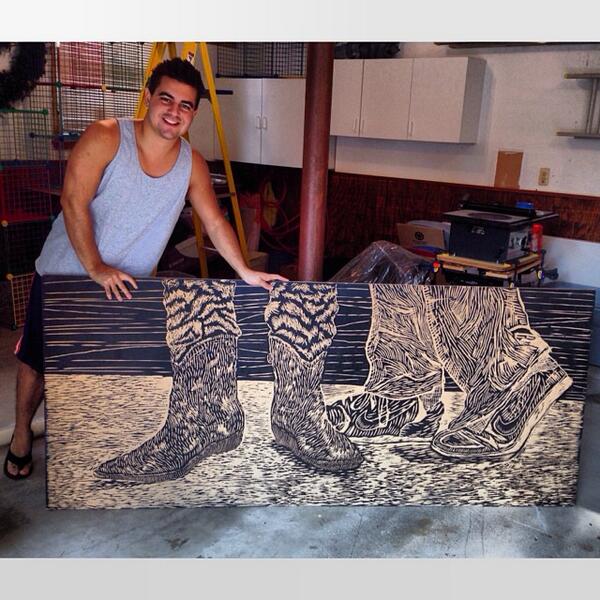 JAMESBARRETTCO's tweet image. This was the project my friend and I worked on before I did my Peace Tees.  #Woodblock #Spring2010