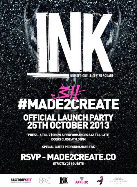AffluxEnergy's tweet image. Ready for the hype? The @FACTORY311 #MADE2CREATE venue has been announced! It's at @professorgreen club @INKLDN.