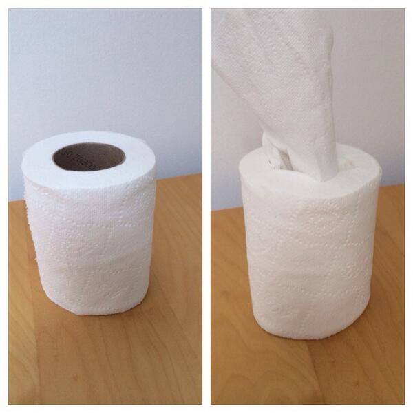 Got a crazy #cold today.  Needed some #tissues.  Felt #clever when I did this.