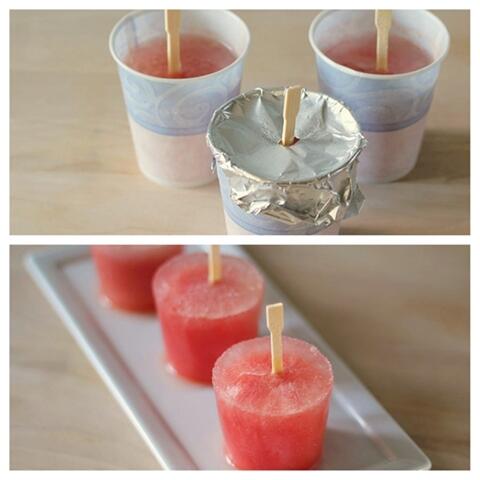 Watermelon Ice Pops with DIY ice molds! Blend 4 c watermelon, 1/2 c Vita Coco, juice of 1 lime, &amp; 2 tbsp cane sugar!