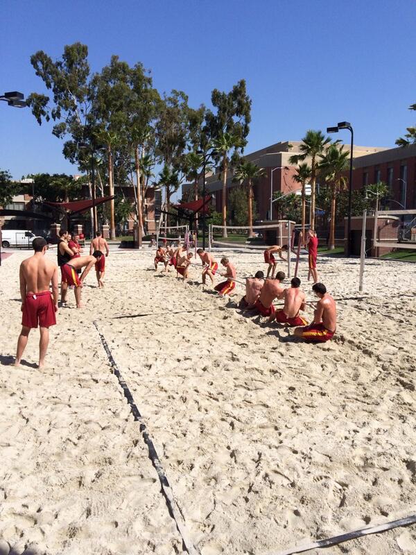 USCmensvolley's tweet image. #competitionfriday #tugowar #FightOn #USC